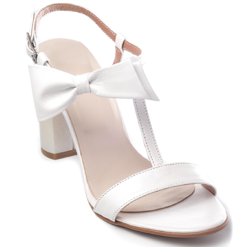 TO WEAR >> Sandale toc - White Bow